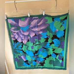 Purple & green floral scarf